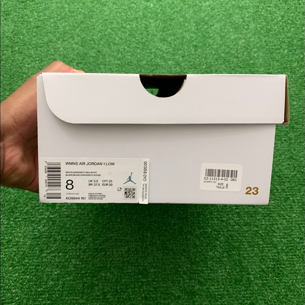🥤*NEW* Air Jordan 1 Low “White University Red”(W) - Picture 10 of 10